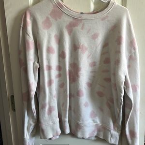 Pink and white tie dye crewneck